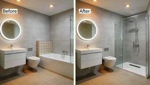 London Bathroom Shower Renovation before and after - London Handyman Pro