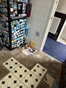 Kitchen floor before install in South London